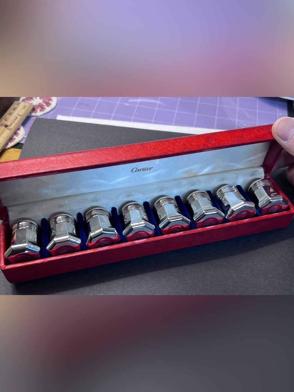 Cartier Set of 8 Vintage Sterling Silver Salt and Pepper Shakers